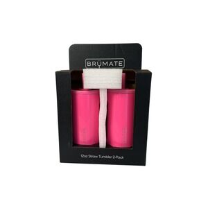 Limited Edition BrüMate 12oz Insulated Straw Tumbler 2-Pack, Neon Pink